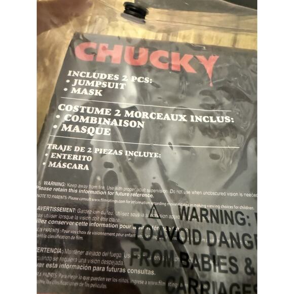 NEW GOOD GUYS CHUCKY COSTUME JUMPER With MASK YOUTH SZ LARGE 12-14 - Picture 7 of 7